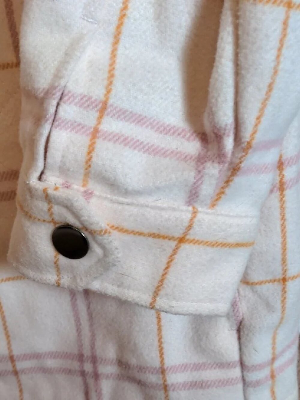 HFX Plaid Utility Shacket Pale Pink Soft Cottagecore Layering Fall Size Small - Picture 5 of 8